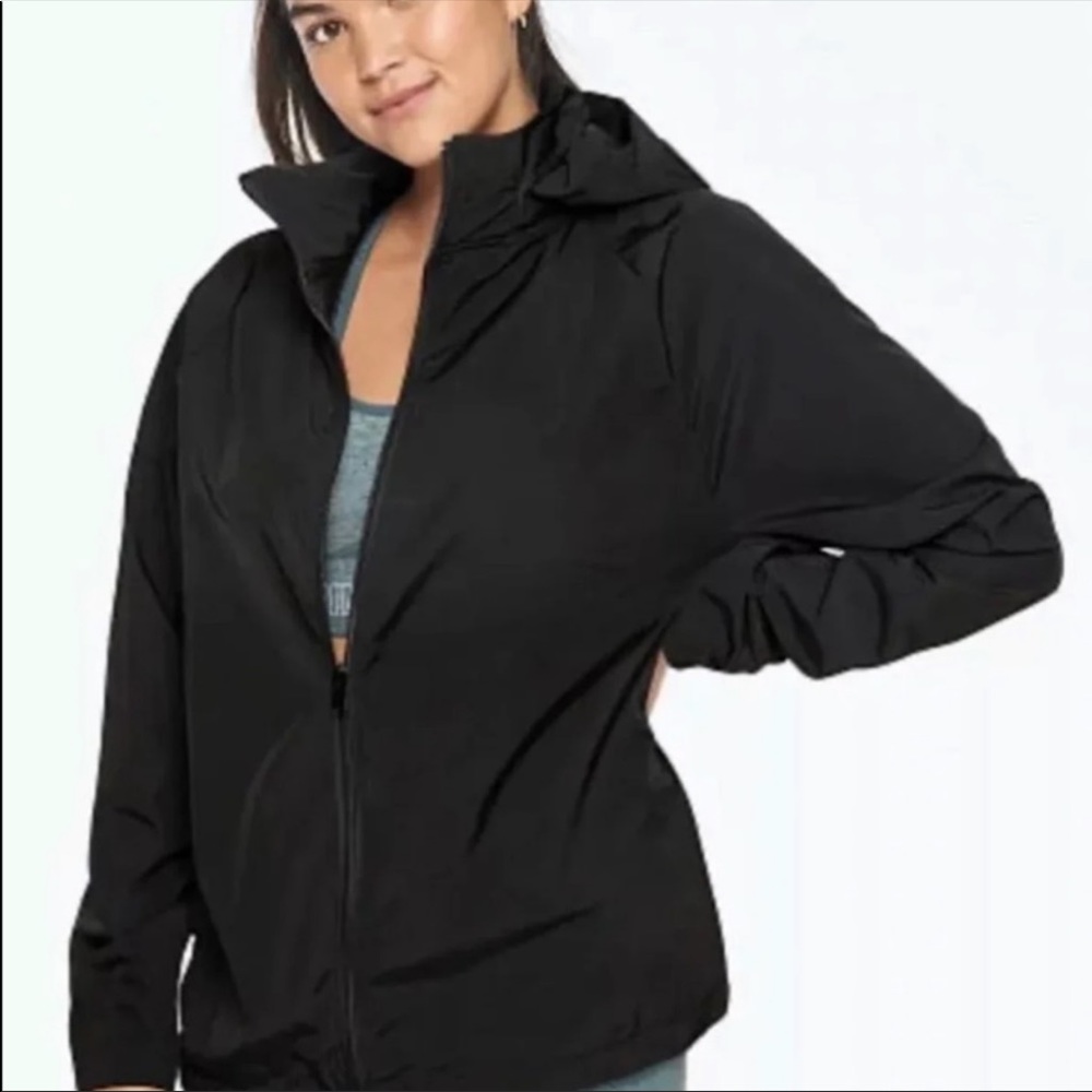NWT PINK Black Jacket L XL Windbreaker